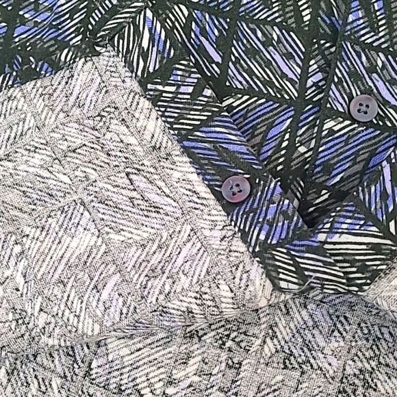 Tasso Elba Men's XL Silk Blend Casual Button Down Short Sleeve Geometric Palm - Picture 13 of 14